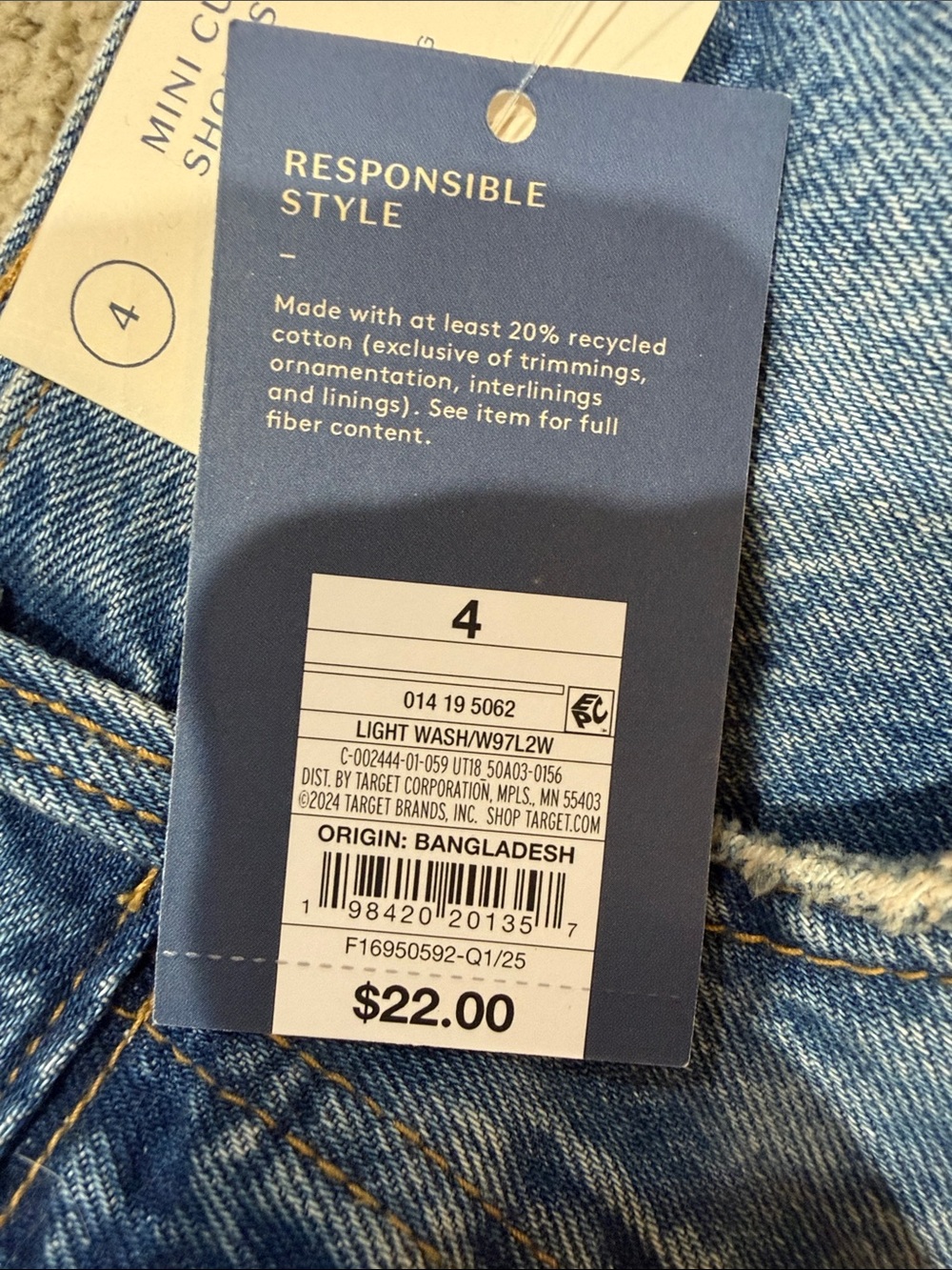 Universal Thread Light Blue High-Rise Distressed Denim Shorts - Picture 2 of 7